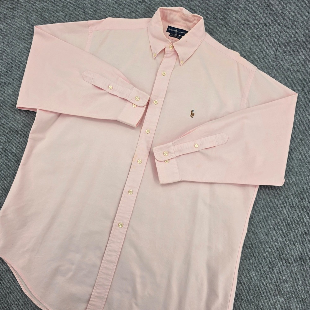 Ralph Lauren Yarmouth Pink Oxford Button Down Shirt Mens XL Long Sleeve Pony